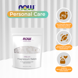 NOW Solutions Magnesium Flakes Pure from the Ancient Zechstein Seabed Highly Concentrated 26.5-Ounce (750g)