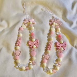 Crystal Pearl Bow Phone Chain Lanyard Phone Case Rope Anti-Lost Lanyard Phone Jewelry Accessories for Women