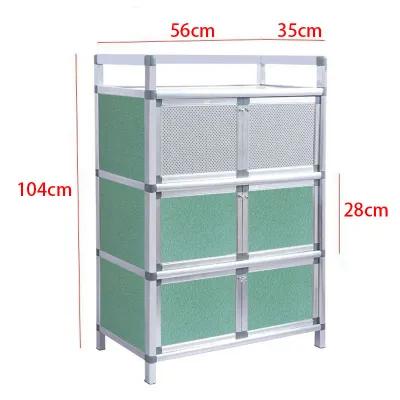 【Fast Shipping】2/3/4 layer Almari dapur bertutup Kitchen cabinet Aluminium kitchen cabinet Cabinet storage kitchen