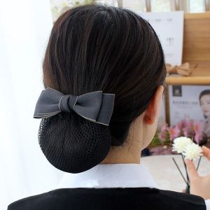 HEALMEYOU Elegant Hairpins Headwear Female Nurse For Girls Korean Bun Snood Hairgrips Cover Net Bow Spring Clip Ponytail Clip