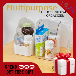 Multipurpose Transparent Oblique Storage Space Saver Kitchen Cabinet Fridge Countertop Organizer