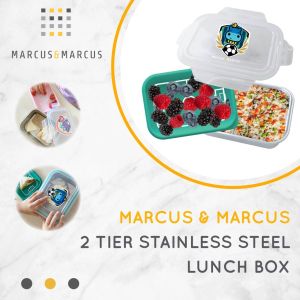 Marcus & Marcus 2 Tier Stainless Steel Lunch Box