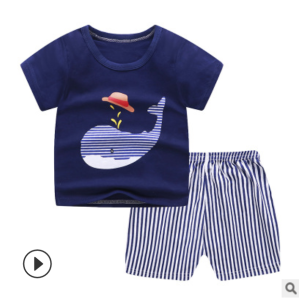 ❤️Baby Thailand เสื้อผ้าเด็ก [เซ็ต2ชิ้น เสื้อกับกางเกงขาสั้น] ชุดเสื้อผ้าเด็ก ผ้านุ่มใส่สบาย ชุดนอนเด็ก ผ้านิ่ม เนื้อผ้า cotton อายุ 6 เดือน-4 ปี