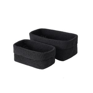 2pcs Compact Cotton Storage Baskets Compact Cotton Sundries Organizers Handwoven Baskets for Home or Office Use