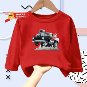 Kaos atasan anak usia 1-12 tahun Polis Car lengan panjang