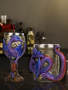 Luxurious Dragon Sculpted Stemwares Unique Resin Wine Glass Wine Cup for Sophisticated Tastes