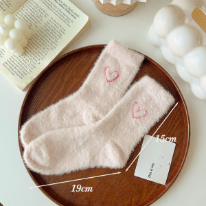 【♡Lovely girls house♡】Womens Winter Boots Thermal Socks Warm Fleece Socks Woman Home Thick Floor Stocking