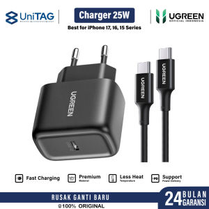 UGREEN Kepala Charger for iPhone 17 16 15 14 13 12 11 XR XS X 8 7 6 Air Pro Max Plus PD 30W 25W 20W 18W 10W USB Type C Lightning Fast Charging