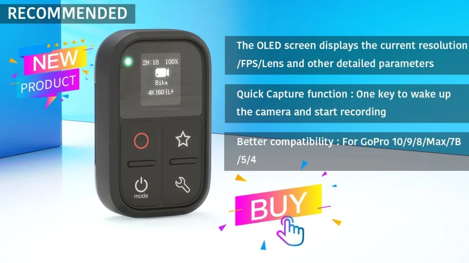 Wireless GoPro Remote Control With OLED Display - View #8