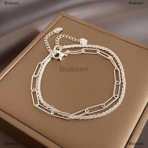 [COD] Biubiuni 1 2pcs mới thời trang bạc màu lấp lánh Vòng đeo tay tinh tế phụ nữ đơn giản có thể điều chỉnh Vòng đeo tay phụ kiện trang sức thời trang tốt