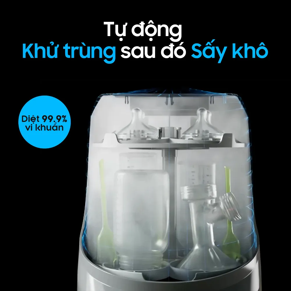 Máy rửa bình sữa Baby Brezza Pro cho bé, máy tiệt trùng sấy khô hơi nước tặng kèm 60 viên rửa - BH CHÍNH HÃNG:5355
