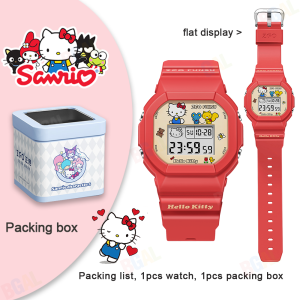 (42mm)100% Authentic Sanrio Hello Kitty Watch for Kids Girls Waterproof Watches with Backlight Melody Digital Watch for Kids Boys Children Wristwatch Shockproof hellokitty Birthday Gift Kuromi Cinnamoroll Christmas Gifts 8611