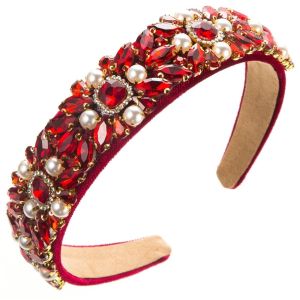 Baroque Rhinestone Headband Shiny Color Drill Hair Accessories Vintage Crown Headband Hair Clip Womens Wide Headband Bridal h260729