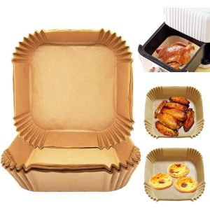 200Pcs Air Fryer Paper Liner Air Fryer Oil-proof Parchment Paper Baking Disposable Paper Liner