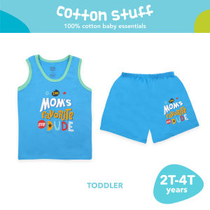Cotton Stuff Muscle Shirt & Shorts Set Moms Favorite - Boy | Soft 100% Cotton Baby Clothes | Blue | 2-5 Years