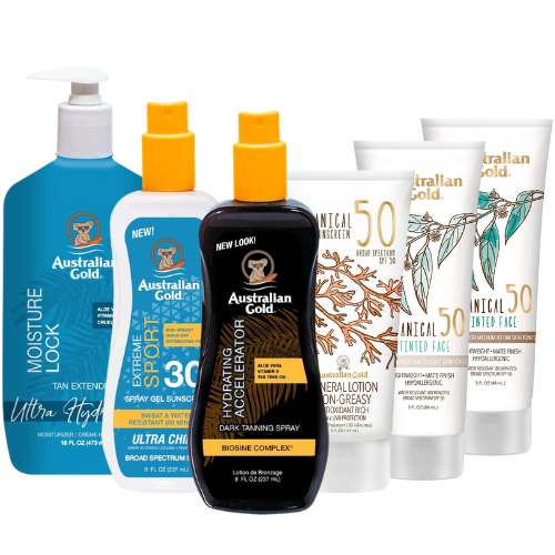 Australian Gold Dark Tanning Accelerator Spray Gel Tinted Sunscreen