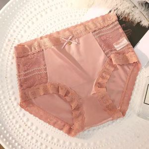 High end Ice Silk Seamless Panties Woman Waist Training Butt Lifting Lace Side Shaping Underwear