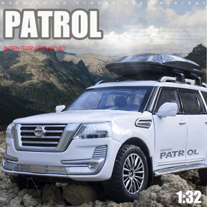 RUM 1:32 Scale Nissan Patrol Alloy Car Model Light & Sound effect diecast car Toys for Boys baby toys birthday gift car toys kids toys car model model collection