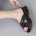2023 Summer Ladies Cross Strap Slippers Women Outerwear Atmospheric Simple Roman Sponge #9968. 