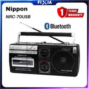 Original Nippon NRC-70USB Bluetooth/USB/SD/FM/MW/SW1/SW2 4 Band Portable Radio Cassette Recorder Receiver Player FIXIA
