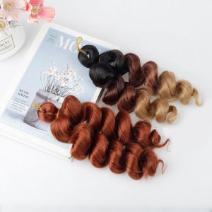 WAPKTY Kiểu tóc ngắn Tóc tết xoăn kiểu Pháp Vật liệu tổng hợp Chiều dài 12 inch Tóc tết lỏng lẻo gợn sóng Sành điệu Kết cấu gợn sóng lỏng lẻo Tóc tết móc Dành cho phụ nữ