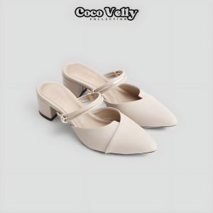 COCO VELLY - Sepatu Heels Mules Wanita 5 Cm White