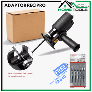Adapter recipro jigsaw mesin bor tangan Konektor Mesin Bor Jadi Gergaji Free 1 Set Mata Jigsaw T244d