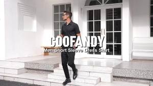 COOFANDY ผู้ชาย เสื้อเชิ้ตแขนสั้นแบบทางการ ไม่ยับ เสื้อเชิ้ตแบบสบายๆ ปุ่มขึ้น เสื้อเชิ้ตฤดูร้อนไม่มีแขน