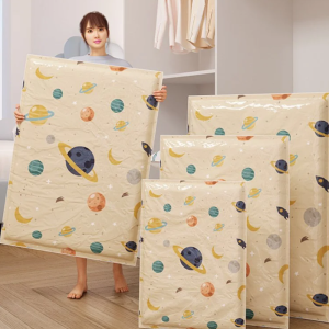 Moisture-proof and mildew-proof⚡ Compress 75% of space⚡ 3D vacuum compression bag Thickened compression bag Compression storage bag for quilts and clothes Thickened three-dimensional storage bag
