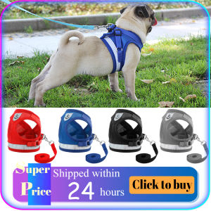 Cat Adjustable Harness Vest Walking Lead Leash For Puppy Dogs Collar Polyester Mesh Harness for Small Medium Dog Cat Pet