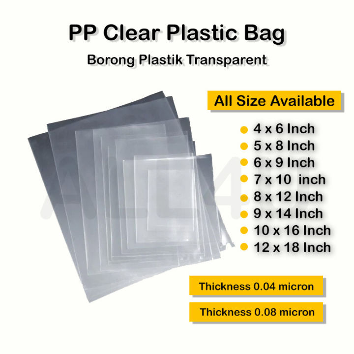 Borong Plastik Transparent Clear Plastics Bag Poly Plastic Bag PP