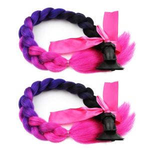 Mũ bảo hiểm tái sử dụng Pigtail với Bowknot Mũ bảo hiểm xe máy ponytail Cốc hút có thể tháo rời phổ Mũ bảo hiểm braids