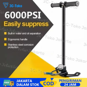 Pompa pcp 4 stage manometer 6000 psi stainles steel bonus kupler/Pompa Pcp Murah Bahan Asli Stenlis 6000psi High Pressure PCP Hand Pump/3 Stage Air Pump Pcp Airgun Rifle Pump Tire Inflator with Gauge Pompa Gx/Pompa Senapan