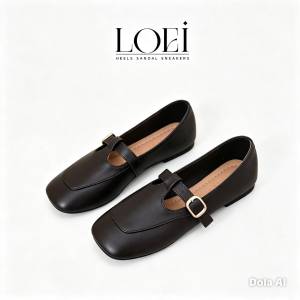 LOEI Hana 2218 Sepatu Wanita Flatshoes Mary Jane Flat Shoes Wanita Korean Style Sepatu Kerja Daily