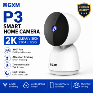 GXM 360° 2K Smart AI Camera CCTV 3MP P3 Pan Tilt Motion Detection Indoor Pet Baby Monitor Security iP Surveillance Home Wifi Camera