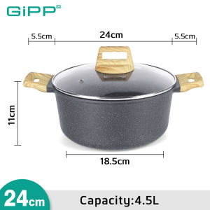 （พร้อมส่ง）GiPP หม้อซุป หม้อกระทะใช้ได้กับเตาทุกประเภท 24/28 ซม.ไม่ติดกระทะ คุณภาพดีและราคาถูก Soup pot