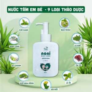 Dầu gội sữa tắm thảo dược 2 trong 1 cho bé - Adeva Noni Babycare chai 185ml - dùng cho trẻ sơ sinh và trẻ nhỏ