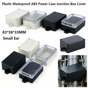 DIVATEN Small Ear Plastic Box Power Case Black/White Waterproof ABS Junction Box  Transparent Cover