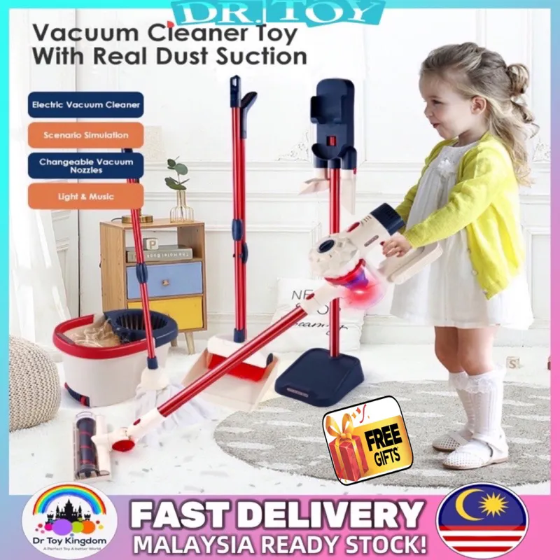 Kids Pretend Play Cordless Vacuum Cleaner Toys (With Lighting