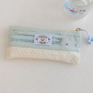 LETIGO Large Capacity Mesh Pencil Case Simple Cartoon Dog Transparent Pen Bag  Creative Pencil Box School Supplies