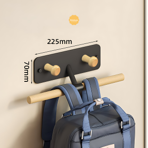 Kệ Treo Tường Thanh Gỗ Dola Home Móc Cặp Sách Móc Treo Quần áo Túi Xách Balo... Không Khoan Cho Cửa. Kệ Móc Cặp