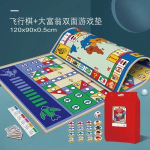 Fast shipping Foldable Flying Chess Crawling Mat Kids Carpet Ludo Portable Board Game Camping Travel Game Set Family And Party Games Toy Chess
