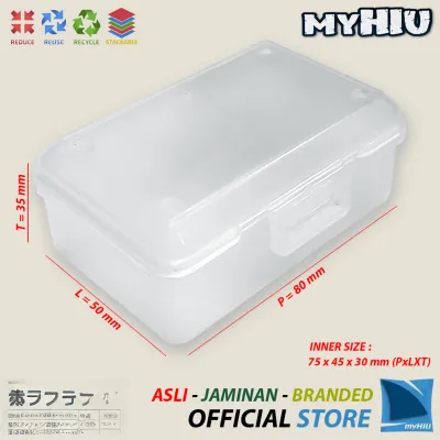 Kotak Plastik Serbaguna Dapat Ditumpuk Tebal Bening - Transparent Stackable Organizer Storage Box Mini myHIU