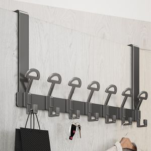 BLACKON Quick Installation Over-the-Door Hooks 6/7 Hooks Drill-Free Wall-Mounted Coat Racks Multi-functional Door Hang Storage Hooks Bedroom