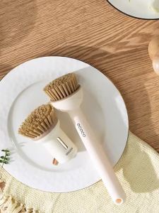 2Pcs Long & Short Handle Kitchen Brush Set – Liquid-Fillable Rotating Scrubber for Pots Pans & Dishes All-Purpose Cleaning Brush for Sinks Stove & Cookware Dishwashing Scrubber with Refillable Handle-152c4c8b