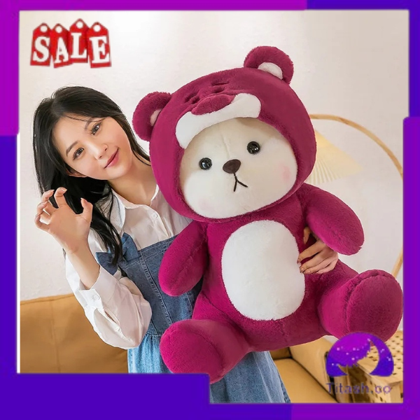 Mainan Anak Boneka Lucu Teddy Tales Bear Lotso Hoodie Cosplay