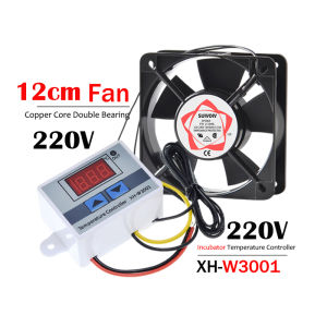 DIY Incubator Kit 220V W3001 Digital Temperature Controller Thermostat for Incubator+4.72x4.72inch Metal Blower Fan 220V