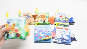 Oldlaiben Baby Touch Book Wear-resistant Toddler Early Learning Busy Book Baby Cloth Book 3D Tail Buku Bayi