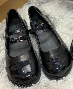 Giày búp bê nữ mũi tròn đen bóng  [ GIÁ SỐC  ] Giày bệt nữ đế bằng cute 2 màu đen-kem hotrend phong cách Ulzzang 2023