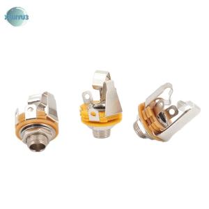 XUNYU3 10 cái bộ Tất Cả Guitar Điện Bass Guitar 6.5Mm Nữ Kênh Kép Jack Ổ Cắm Điện Guitar Đầu Vào Jack DIY Phụ Kiện